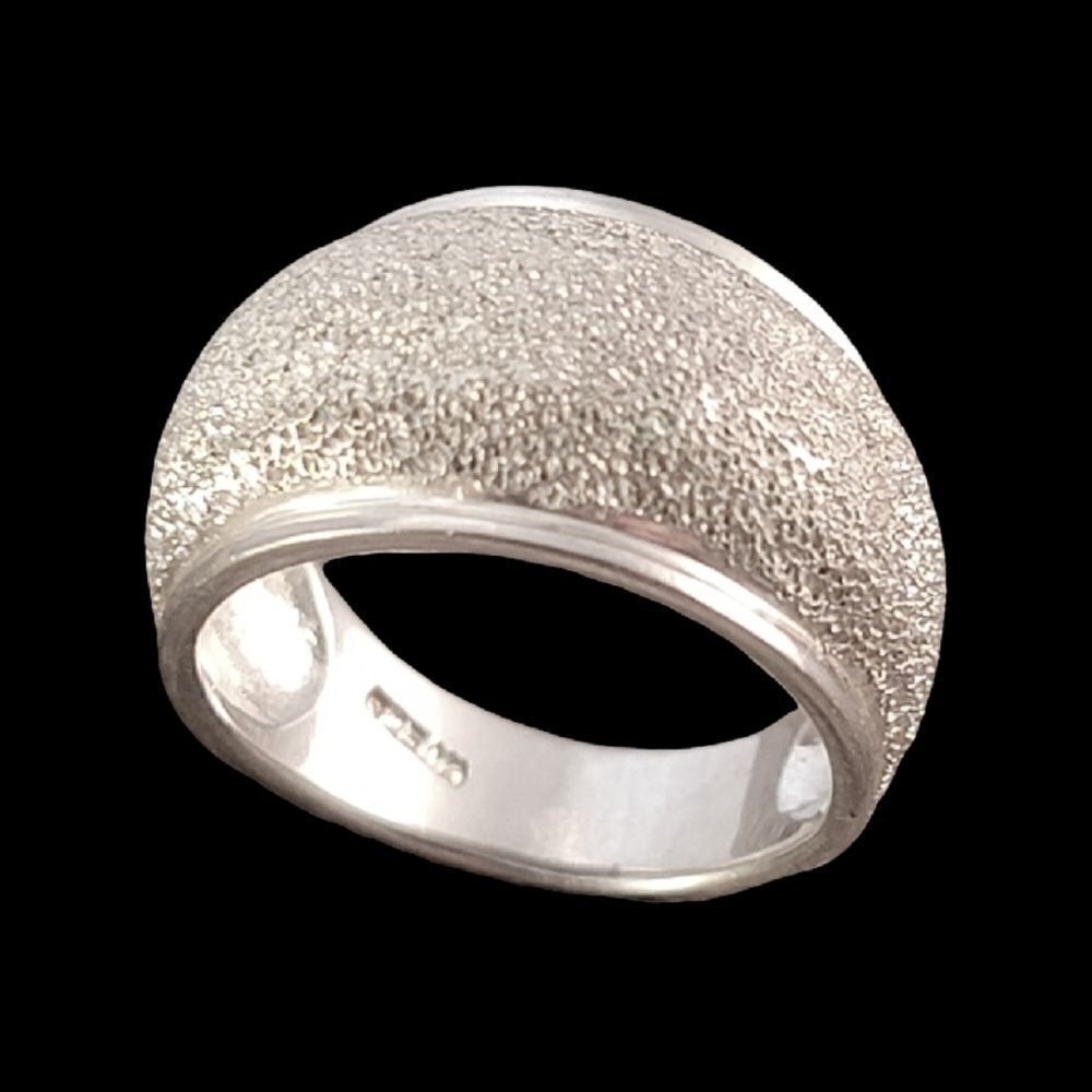 Stardust CZ Domed Sterling Silver Ring